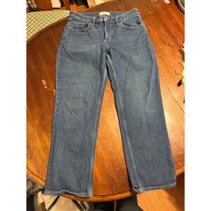 Abercrombie & Fitch Curve Love 90s Straight Jeans Mid Rise Blue Womens 30 Short